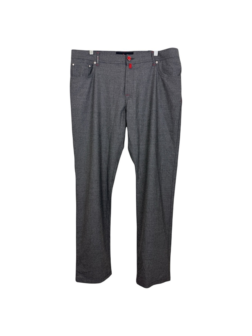 Kiton Napoli Mens Gray Cashmere Jean Pants Sz 40 Elastane 5 Pocket Zip 38x32 EUC